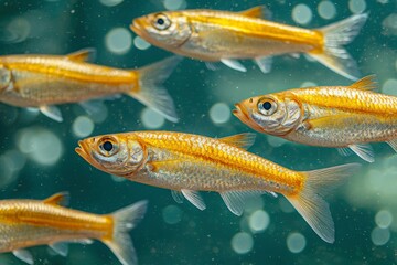 Fototapeta premium Golden Fish Swimming Underwater