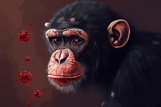 Chimpanzee with Coronavirus