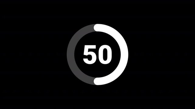 progress circle with white color, Set of progress circles, Statistics, increase, loading circles, growth, rise. Business and finance concept animation on black background.	