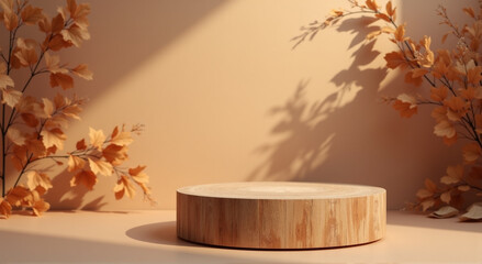 autumn leaves on wooden background