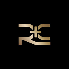 Minimalist Luxury Initials R+C Logo Vector Illustration