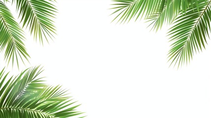 Palm leaves on a white background
