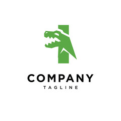 Letter I T-Rex dinosaurus Logo icon vector