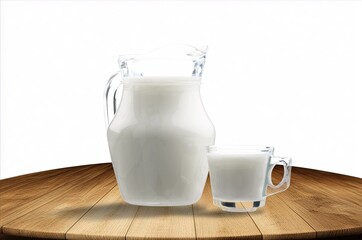 Glass of tasty fresh milk on desk