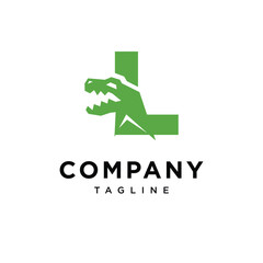 Letter L T-Rex dinosaurus Logo icon vector