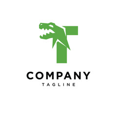 Letter T T-Rex dinosaurus Logo icon vector