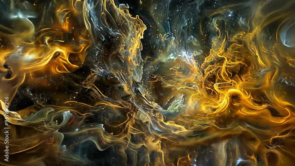 Wall mural a mesmerizing cosmic landscape filled with vibrant colors and swirling nebulae in deep space capture