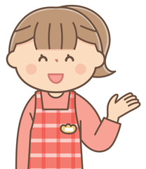 Obraz premium 案内をする保育士の女性