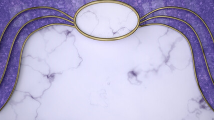 Luxury white marble and purple abstract wall background, 3D render