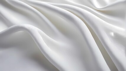 Fototapeta premium Abstract white fabric texture background.White cloth background abstract with soft waves. ai