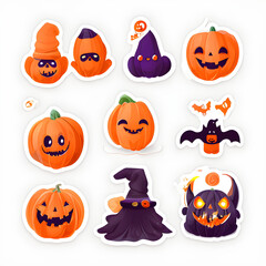Fototapeta premium halloween pumpkin set