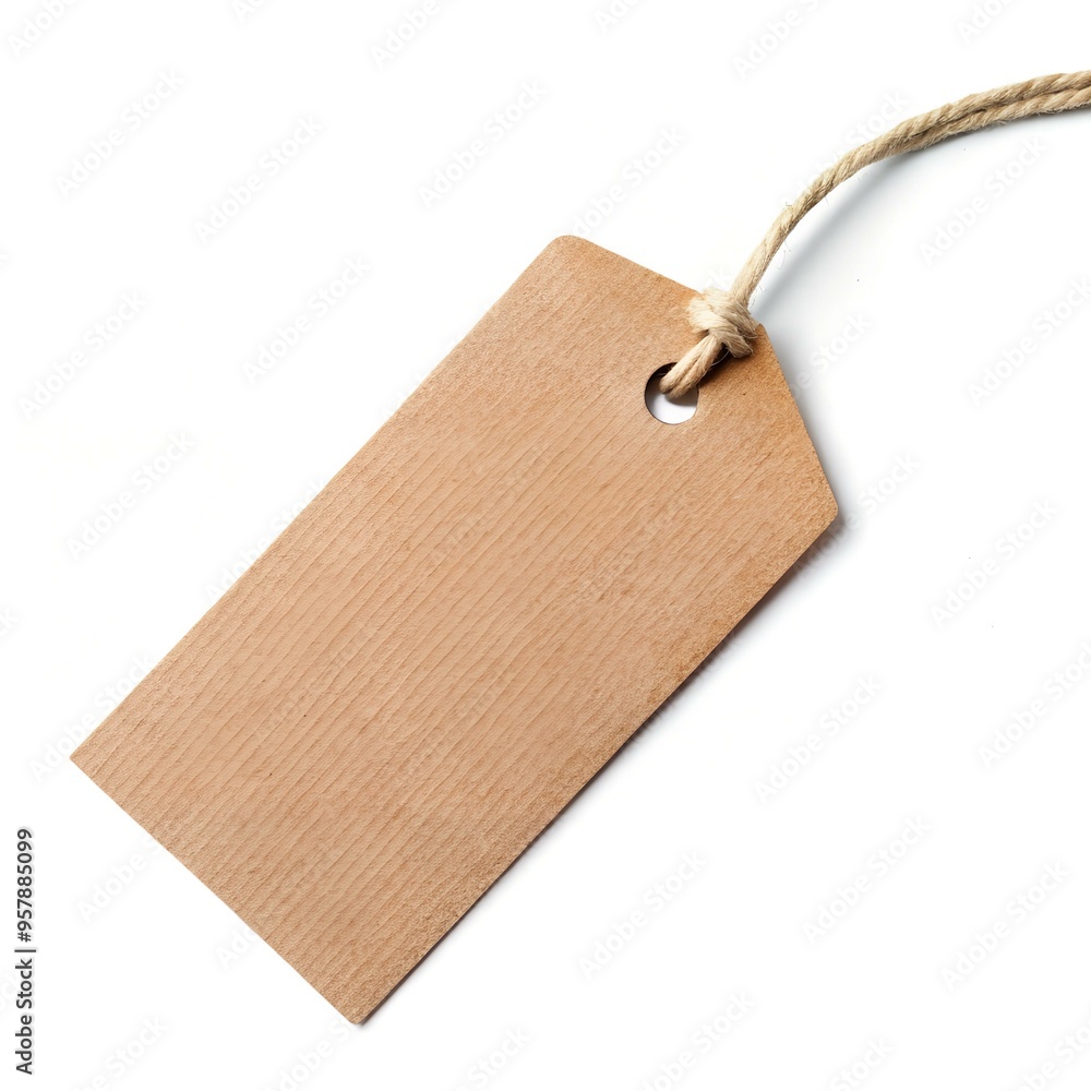 Poster a simple yet elegant wooden tag with a jute twine. perfect for adding a rustic touch to your designs