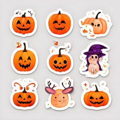 Fototapeta premium halloween pumpkin set