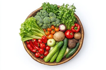 Fresh Vegetables in a Wicker Basket