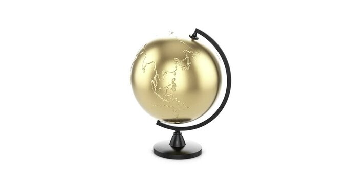 Rotating gold globe