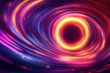 Obraz premium A mesmerizing cosmic vortex swirling with vibrant colors, creating a captivating visual representation of a black hole and space phenomena
