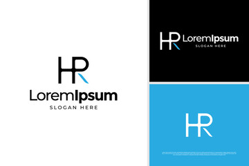 Elegant letter H R business logo vector design  template