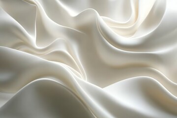 Obraz premium A close-up view of soft, flowing white fabric with gentle folds and creases, creating an elegant and luxurious appearance