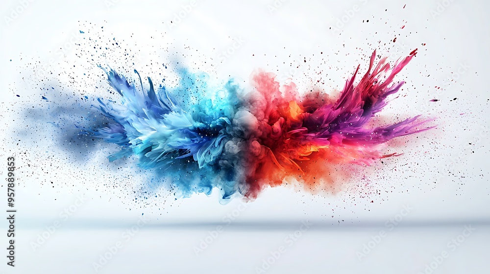 Aufkleber mind's creative explosion - watercolor surreal patterns and shapes with copy space for text