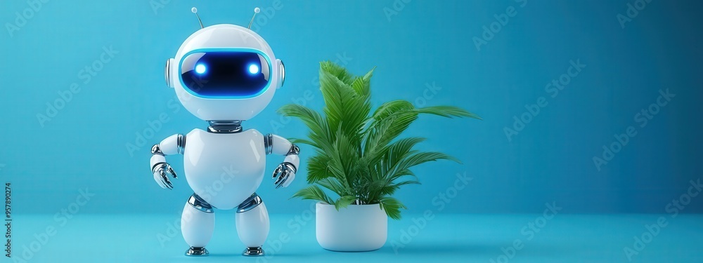 Poster a robot providing tech support and troubleshooting in a smart home