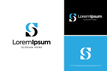Elegant letter S line logo design, initial S geometric logo vector design template