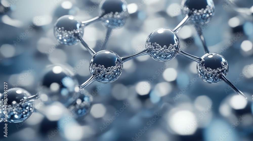 Poster abstract molecular structure d rendering science and technology