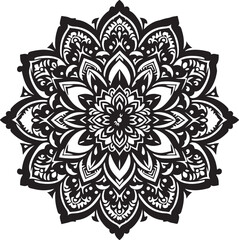 Mandala Silhouette Vector Design.