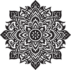 Mandala Silhouette Vector Design.