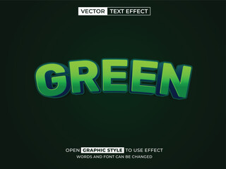 Obraz premium green text effect, font editable, typography, 3d text. vector template