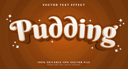 Pudding 3d Cartoon editable text effect template suitable for sweet food product