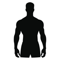 Fototapeta premium Silhouette of a Black Man Standing in a Confident and Relaxed Stance