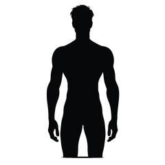 Silhouette of a Man Standing in a Neutral Upright Posture
