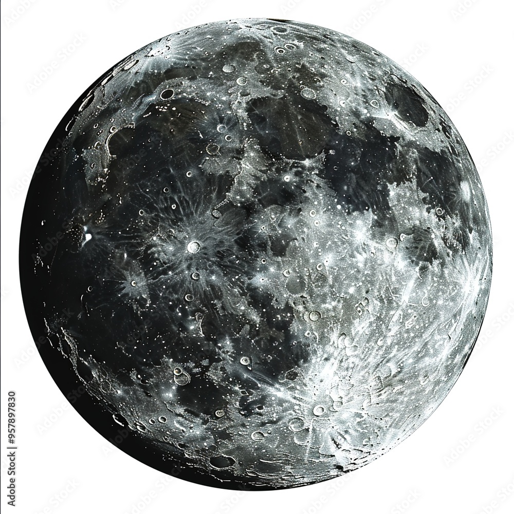 Canvas Prints Full Moon isolated transparent png file isolated 