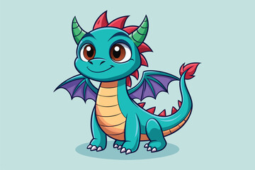 Cute  dragon cartoon, illustration   vector 2.eps