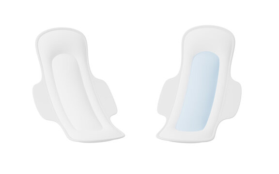 White menstrual pad model, 3d rendering.
