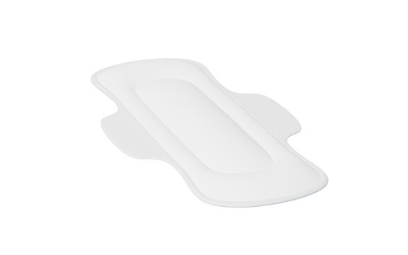 White menstrual pad model, 3d rendering.