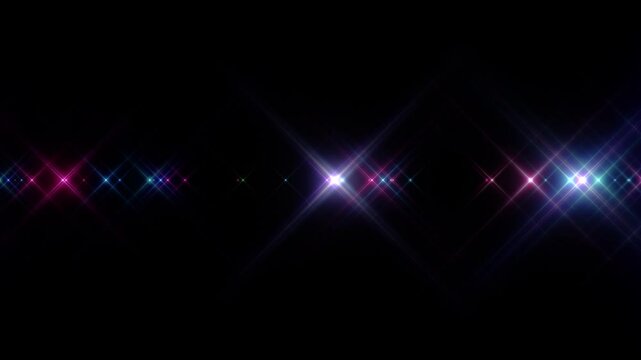 カラフルでファンタジックに輝く星　ホリゾンタル　ループ 