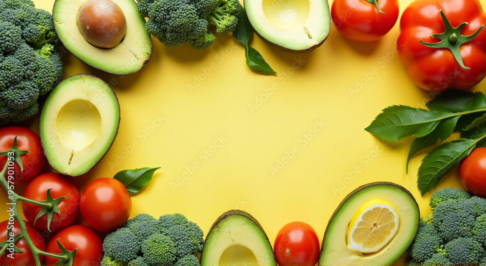 Wall mural vegetables on a white background