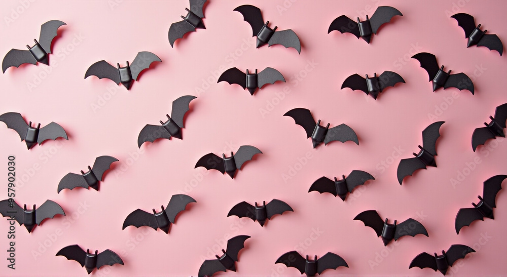 Wall mural halloween background with bats