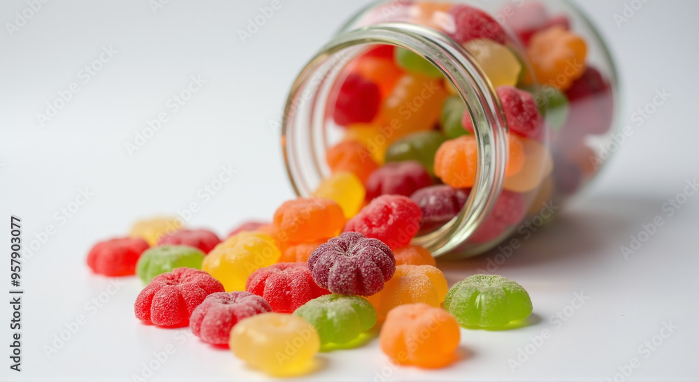 Poster jelly beans in a glass jar