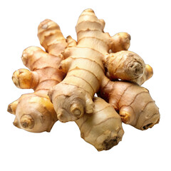 Fresh ginger isolated on transparent background