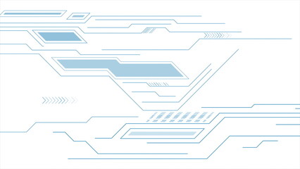 Minimal abstract futuristic tech background with blue circuit board lines