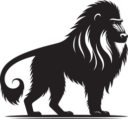 Mandrill Monkey animal Silhouette isolated on white background Minimalist monkey vector illustration