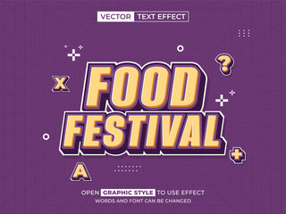 food festival editable text, font effect, 3d text for title