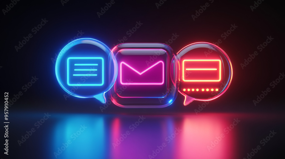 Aufkleber a sleek 3d render of a bubble chat or talk bar with a notification feature, designed for a social me