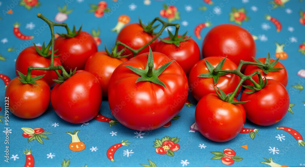 Poster tomatoes on a vine