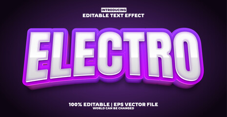 Electro editable text effect in new modern trend style