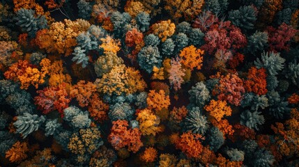 Fototapeta premium Scenic woodland during fall