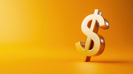 Obraz premium 3D rendered copper dollar sign on blue background.