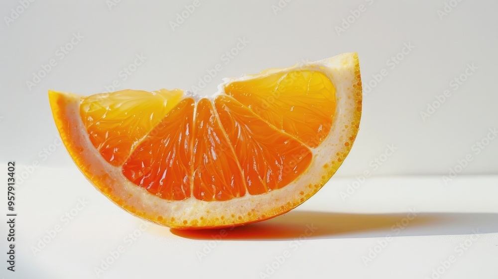 Poster segment of grapefruit on white backdrop